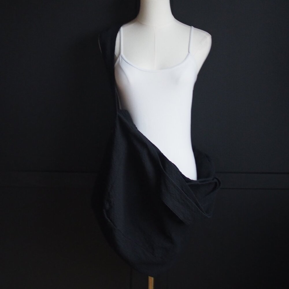 Zara | Cotton Black Fabric Crossbody/Shoulder Bag
